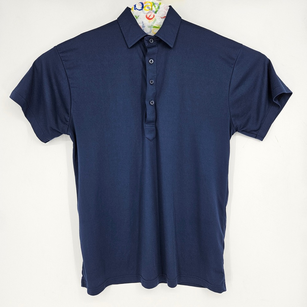 Collars & Co Shirt Mens XL Dress Polo Blue Short Sleeve Casual Preppy